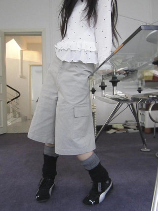 Vintage High Waisted Cargo Capri Pants