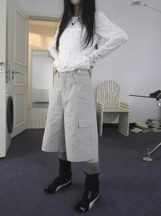 Vintage High Waisted Cargo Capri Pants