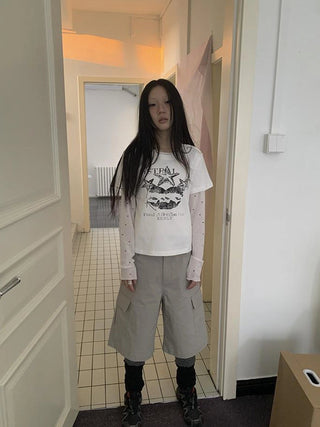 Vintage High Waisted Cargo Capri Pants