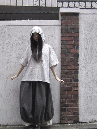 Vintage Plaid Short Sleeve Hooded Shirt