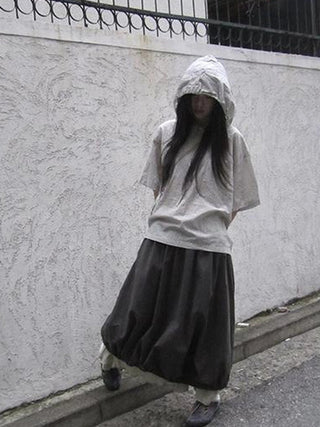 Vintage Plaid Short Sleeve Hooded Shirt