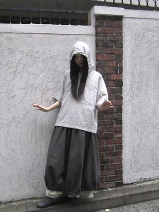 Vintage Plaid Short Sleeve Hooded Shirt