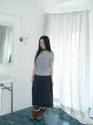 Vintage Slim Cropped Two Piece Grey Crew Neck Short Sleeve Women T-Shirt