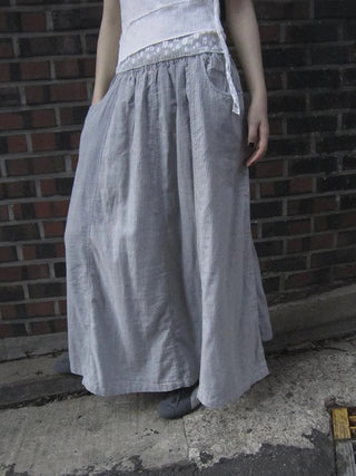 Vintage Stripe Plaid A Line Skirt with Elastic Waist