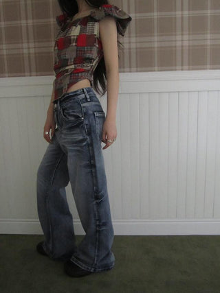 Vintage Washed Y2K Straight Leg Jeans