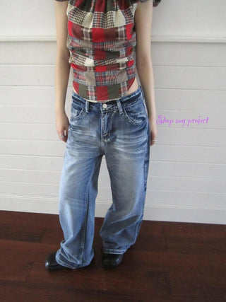Vintage Washed Y2K Straight Leg Jeans