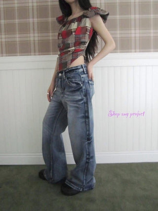 Vintage Washed Y2K Straight Leg Jeans