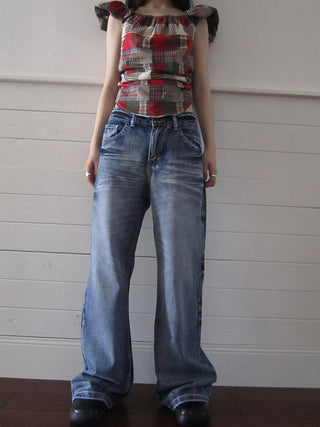 Vintage Washed Y2K Straight Leg Jeans