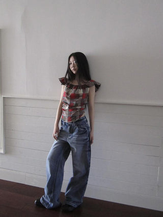 Vintage Washed Y2K Straight Leg Jeans