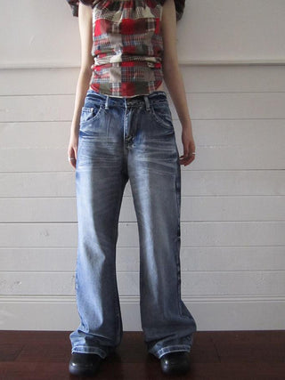 Vintage Washed Y2K Straight Leg Jeans