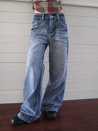 Vintage Washed Y2K Straight Leg Jeans
