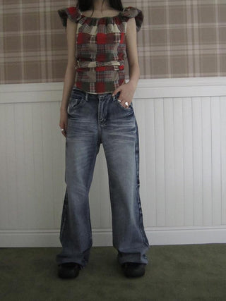 Vintage Washed Y2K Straight Leg Jeans