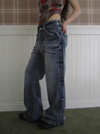 Vintage Washed Y2K Straight Leg Jeans