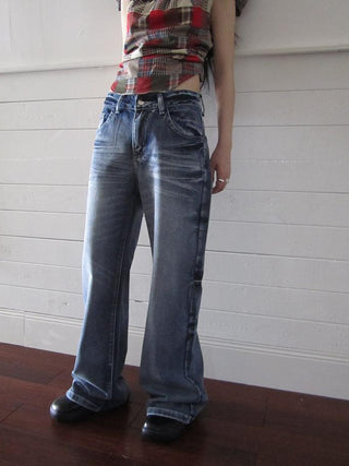 Vintage Washed Y2K Straight Leg Jeans