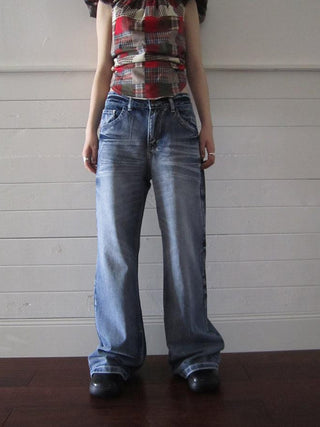 Vintage Washed Y2K Straight Leg Jeans