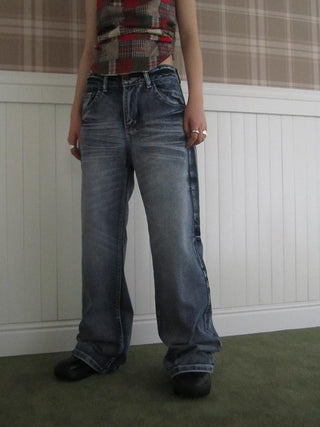 Vintage Washed Y2K Straight Leg Jeans