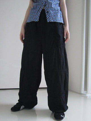 Vintage Wide Leg Trousers With Adjustable Waist Tie