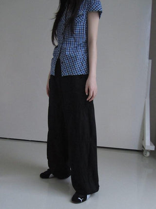 Vintage Wide Leg Trousers With Adjustable Waist Tie