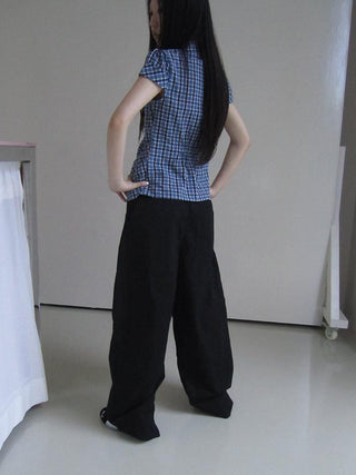 Vintage Wide Leg Trousers With Adjustable Waist Tie