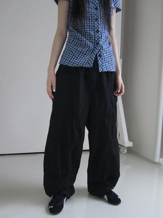 Vintage Wide Leg Trousers With Adjustable Waist Tie