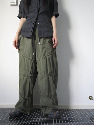 Vintage Wide Leg Trousers With Adjustable Waist Tie