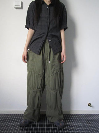 Vintage Wide Leg Trousers With Adjustable Waist Tie