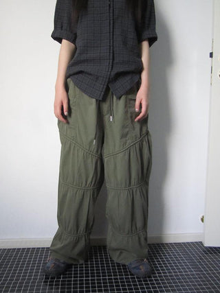 Vintage Wide Leg Trousers With Adjustable Waist Tie