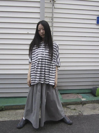 Wide Leg Cropped Pants with Elastic Waist and Pleated Detail