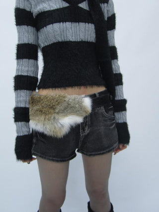 Y2K Shibuya Faux Fur Fluffy Belt