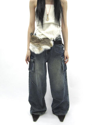 Y2K Shibuya Faux Fur Fluffy Belt