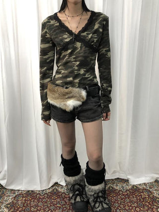 Y2K Shibuya Faux Fur Fluffy Belt