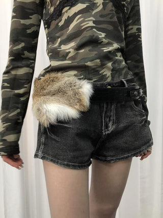 Y2K Shibuya Faux Fur Fluffy Belt