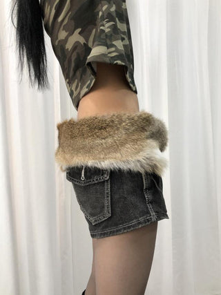Y2K Shibuya Faux Fur Fluffy Belt