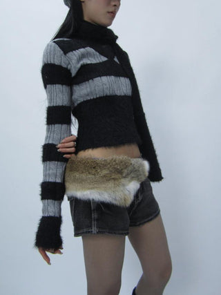 Y2K Shibuya Faux Fur Fluffy Belt