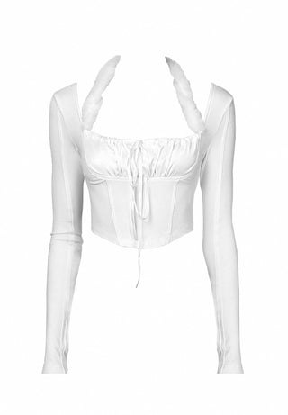 [AnyQ] Detachable fur tie knitted long sleeves