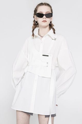[AnyQ] Deconstructed casual shirt dress