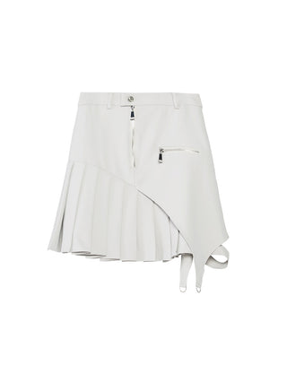 [AnyQ] Deconstructed pleated A-line short skirt casual skirt