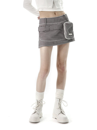 [AnyQ] 3D pocket functional low waist skirt