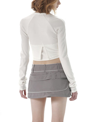 [AnyQ] 3D pocket functional low waist skirt
