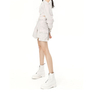 [AnyQ] Deconstructed design Top & irregular flower skirt