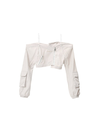 [AnyQ] Deconstructed design Top & irregular flower skirt