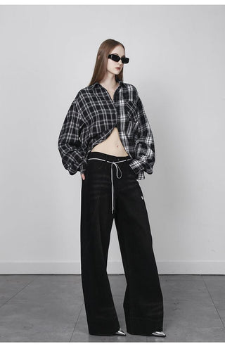 [AnyQ] Checkered oversized shirt jacket