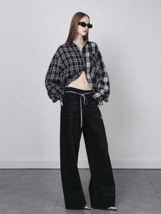 [AnyQ] Checkered oversized shirt jacket