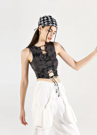 [AnyQ] Black and white checkered scarf