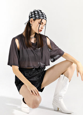 [AnyQ] Black and white checkered scarf