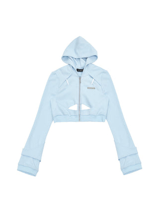 [AnyQ] Deconstructed  Hooded Croped Jacket