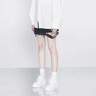 [AnyQ] Black and white solid color long socks