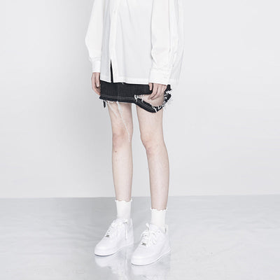 [AnyQ] Black and white solid color long socks