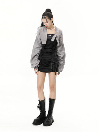 [AnyQ] Cropped baseball jacket