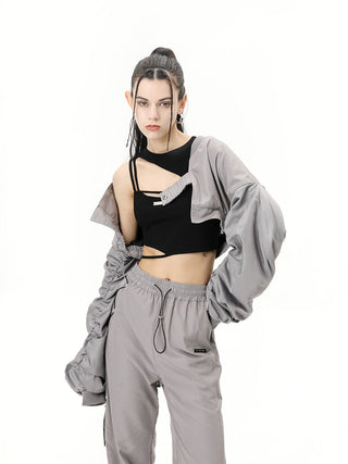 [AnyQ] Cropped baseball jacket
